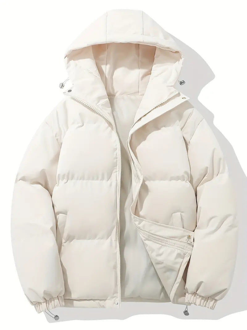 Ladies' winter coat with elegant fit and lined hood for warmth