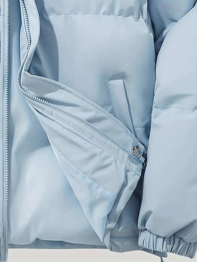 Ladies' winter coat with elegant fit and lined hood for warmth