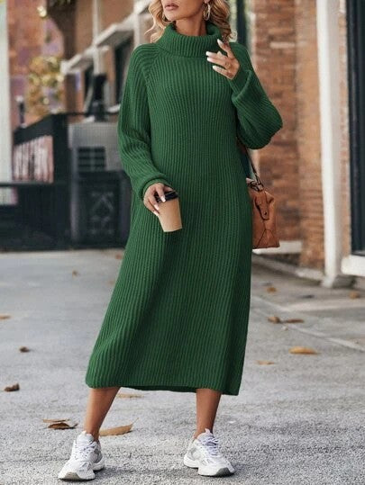 Alva | Polo Collar Long Knit Dress
