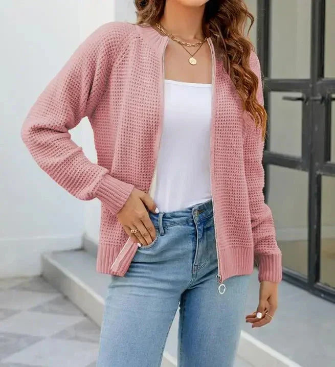 Classic Women's Zip-Up Cardigan for Everyday Wear