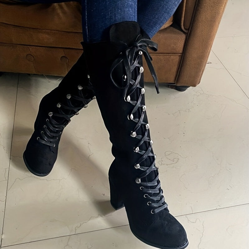 Clarissa | Knee-High Lace-Up Boots