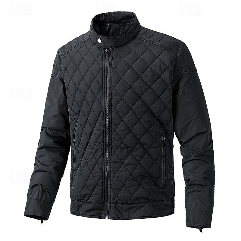 Carter | Quilted Diamond Stand-Collar Jacket