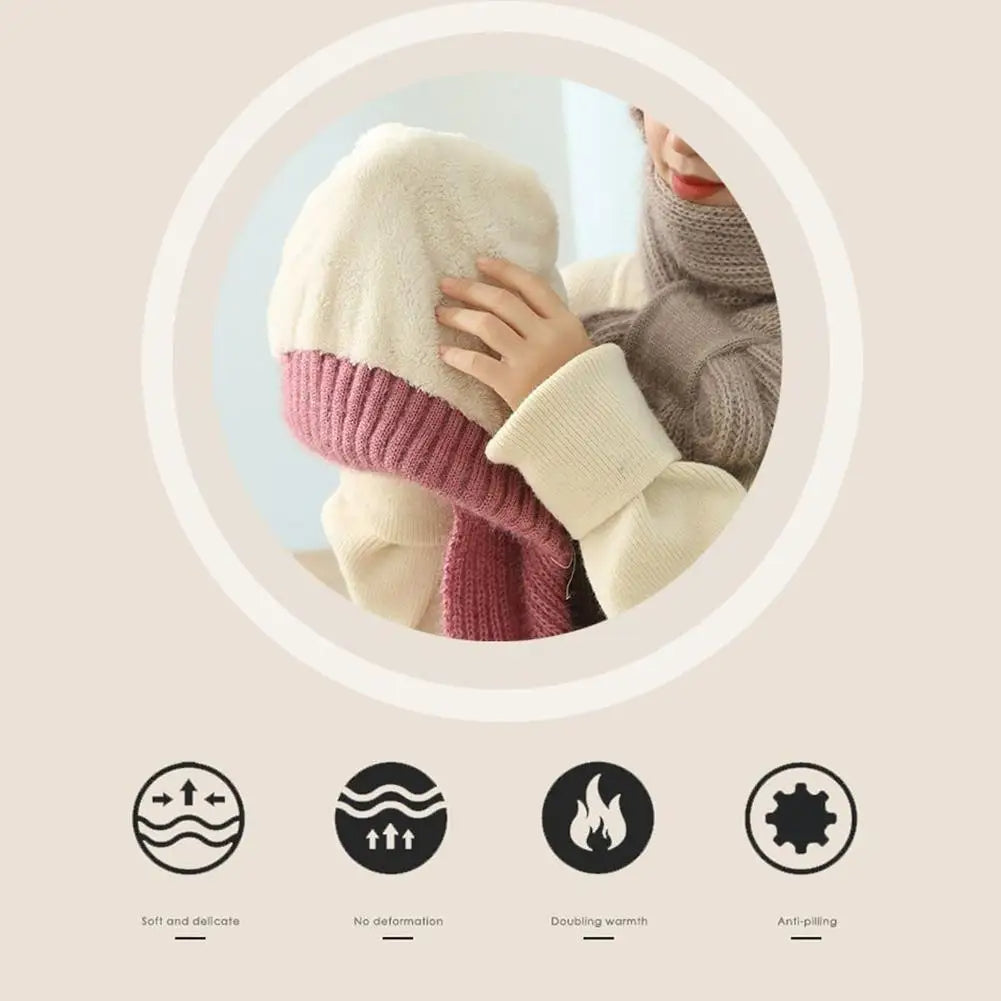 Women's Cable Knit Beanie and Scarf Set