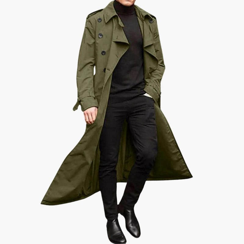 Men's Double-Breasted Trench Coat