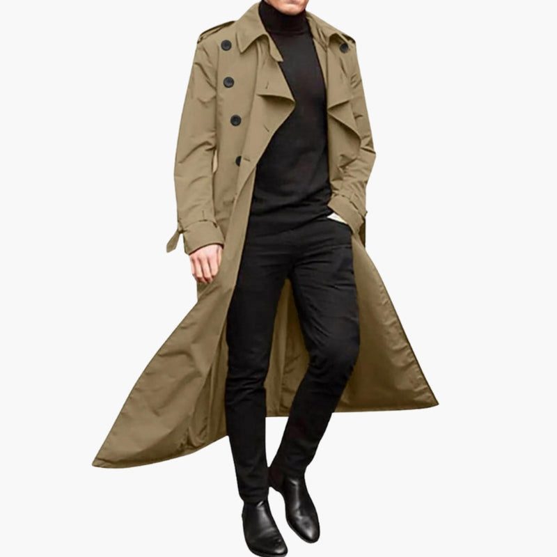 Men's Double-Breasted Trench Coat