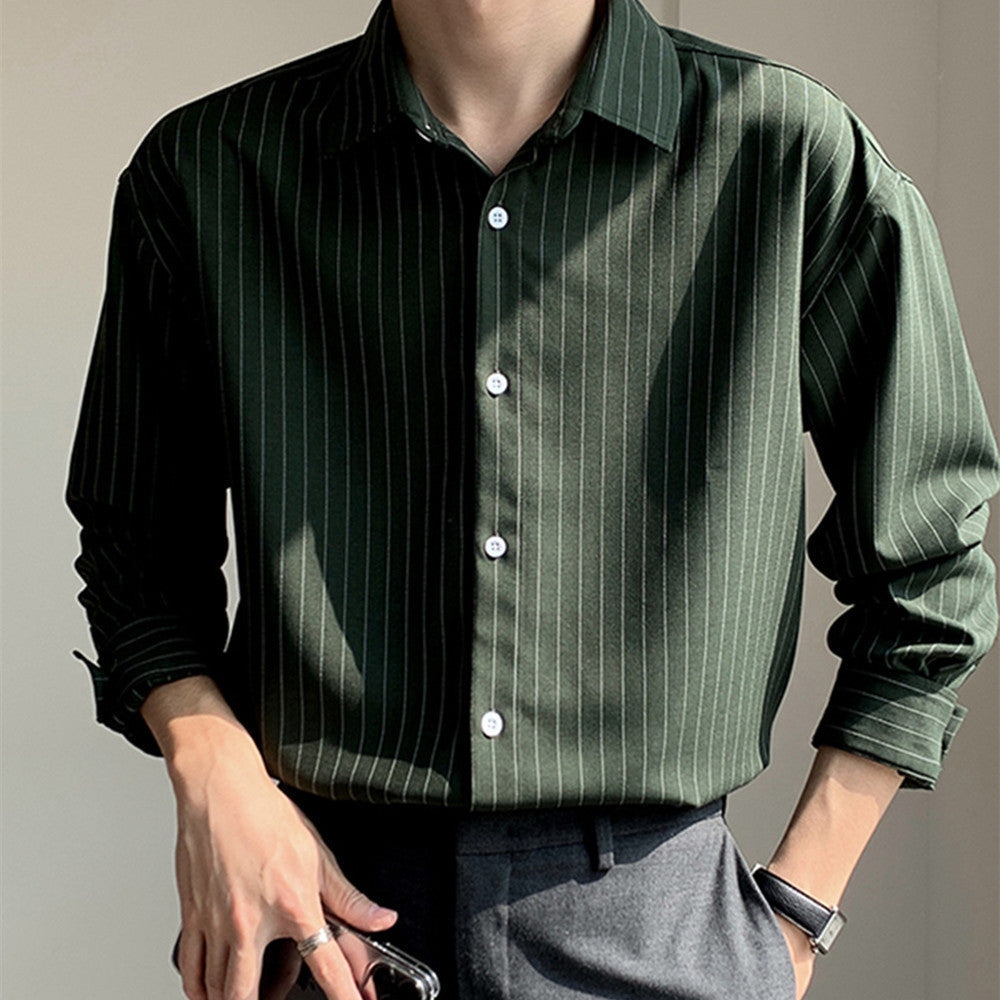 Casual Striped Button-Up
