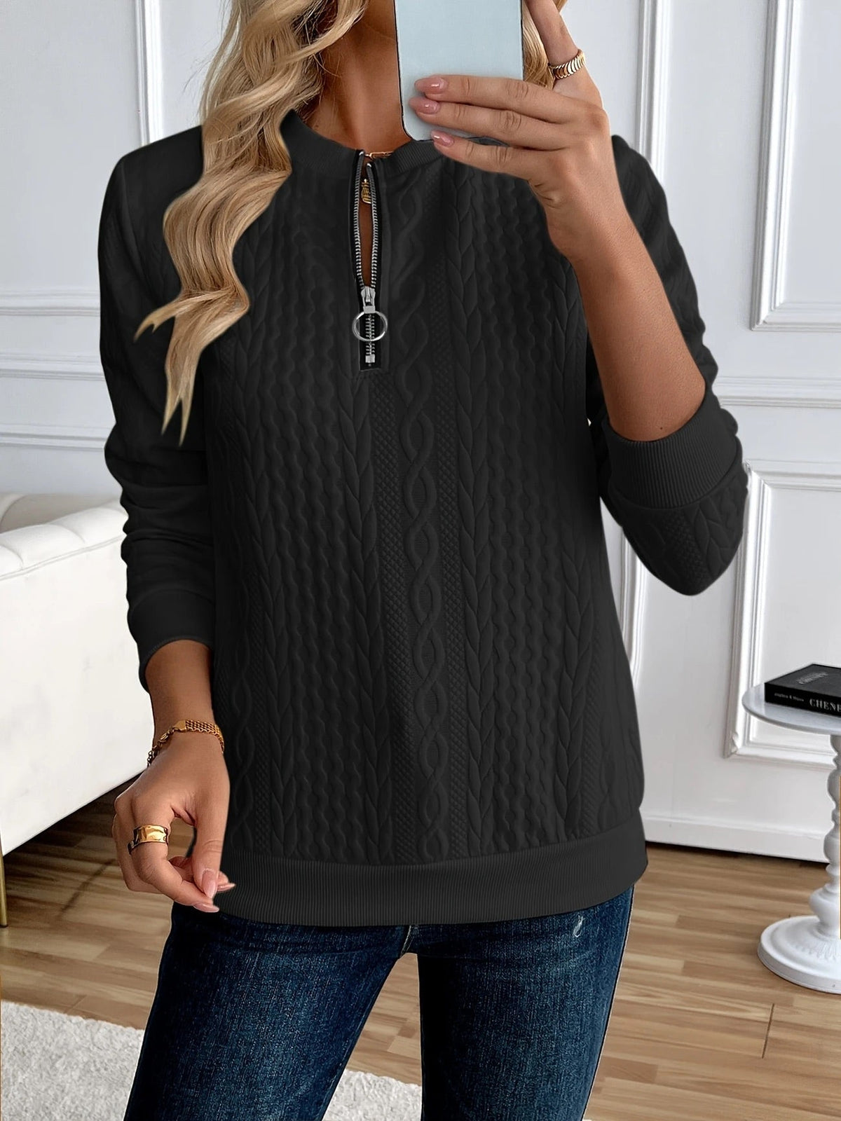 Women's Structured Zip Sweater