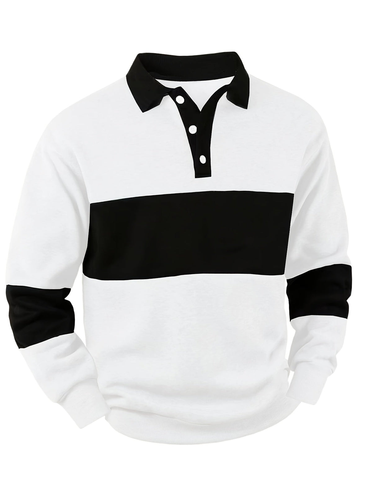 Nolan | Colour-Block Long Sleeve Polo Shirt