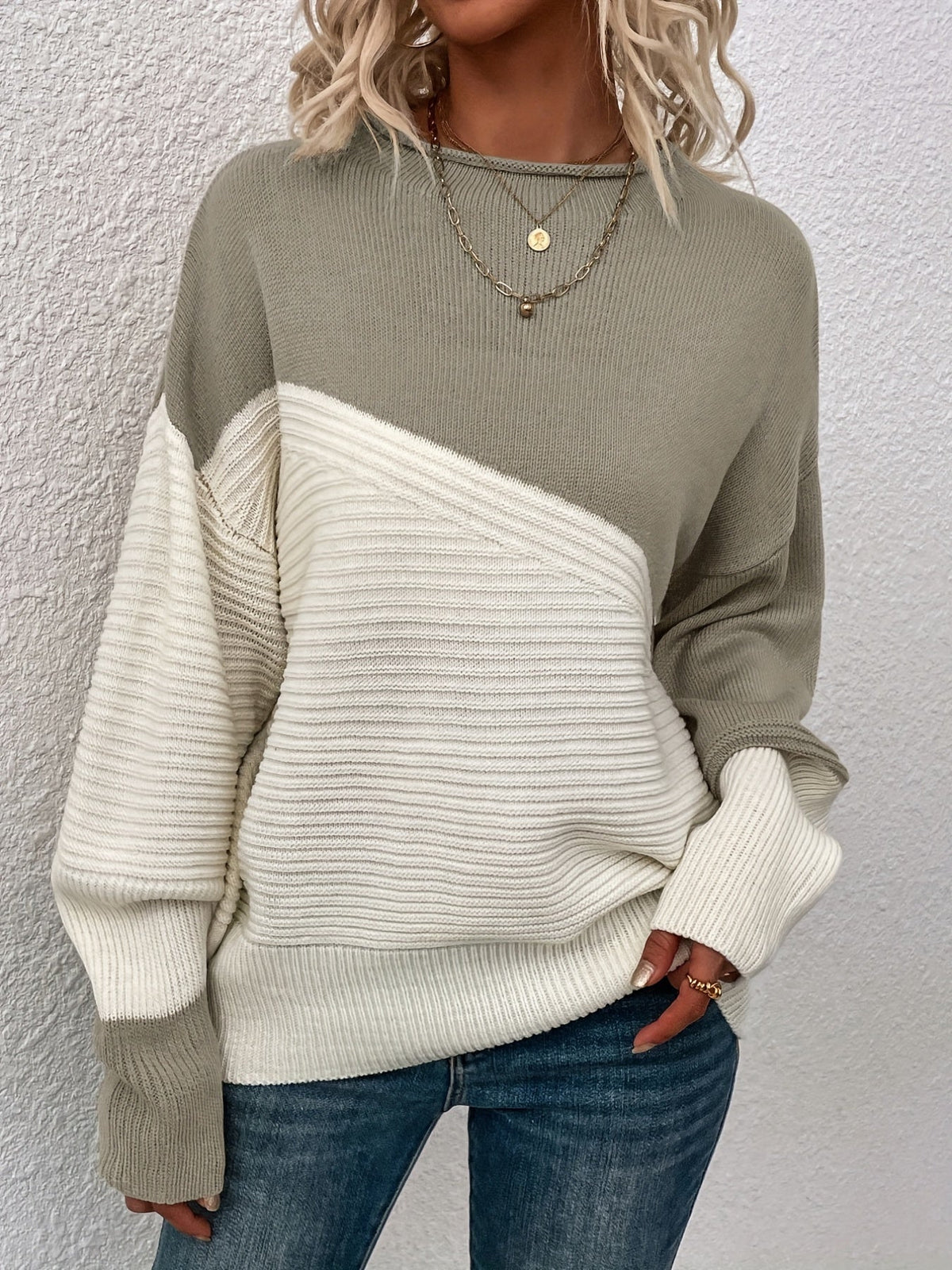 Mabel | Color-Blocked Cozy Sweater