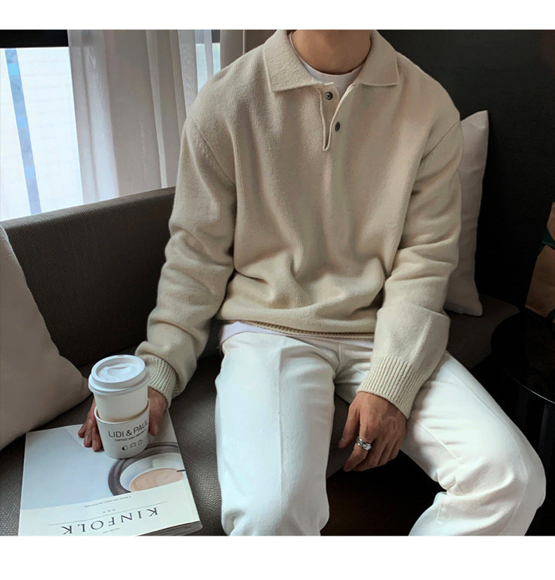 Lapel Button Sweater