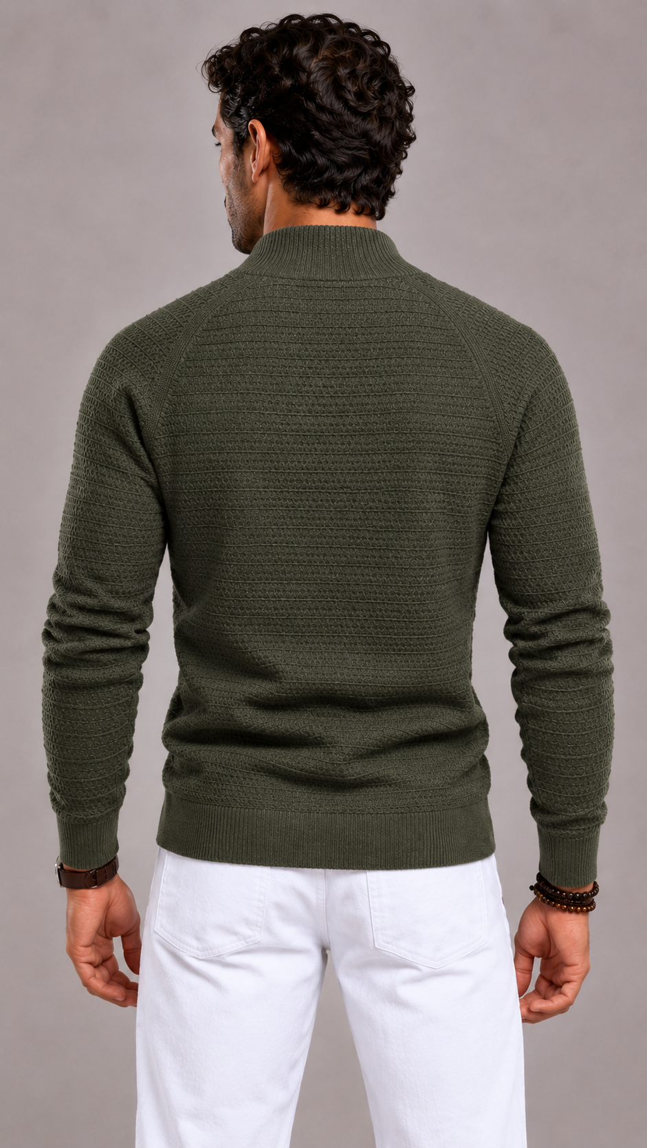 Men's Knitted Cotton Cardigan with Classic Fit