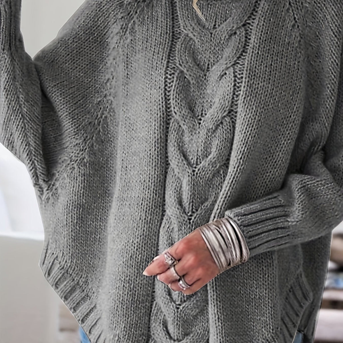Women's Ribbed Pullover with Flared Hem