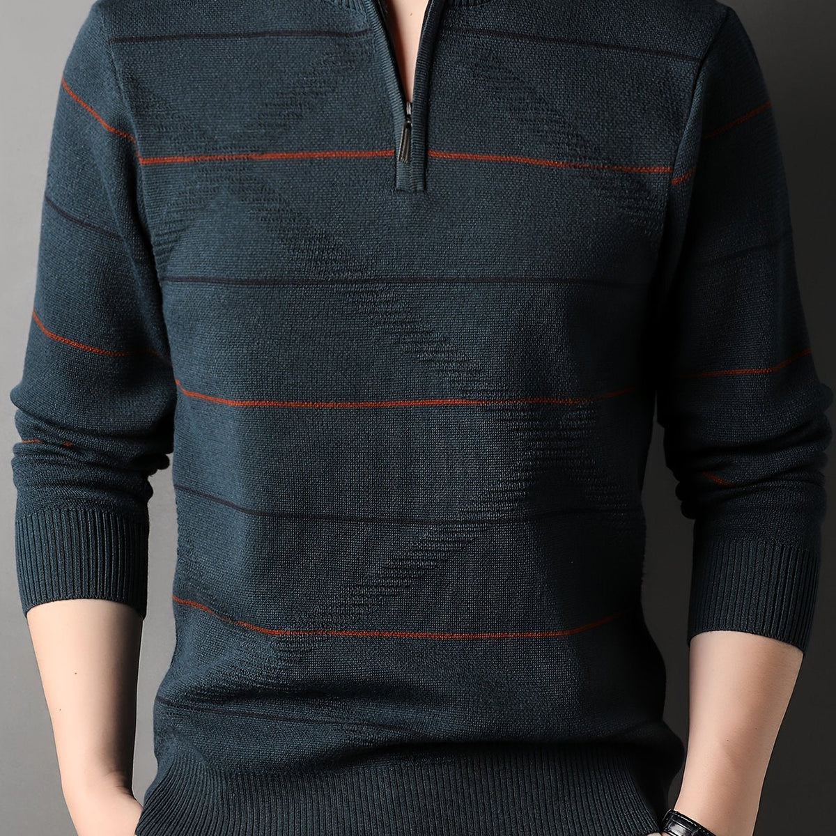 Tristan | Ribbed Knit Sweater with Half-Zip Design