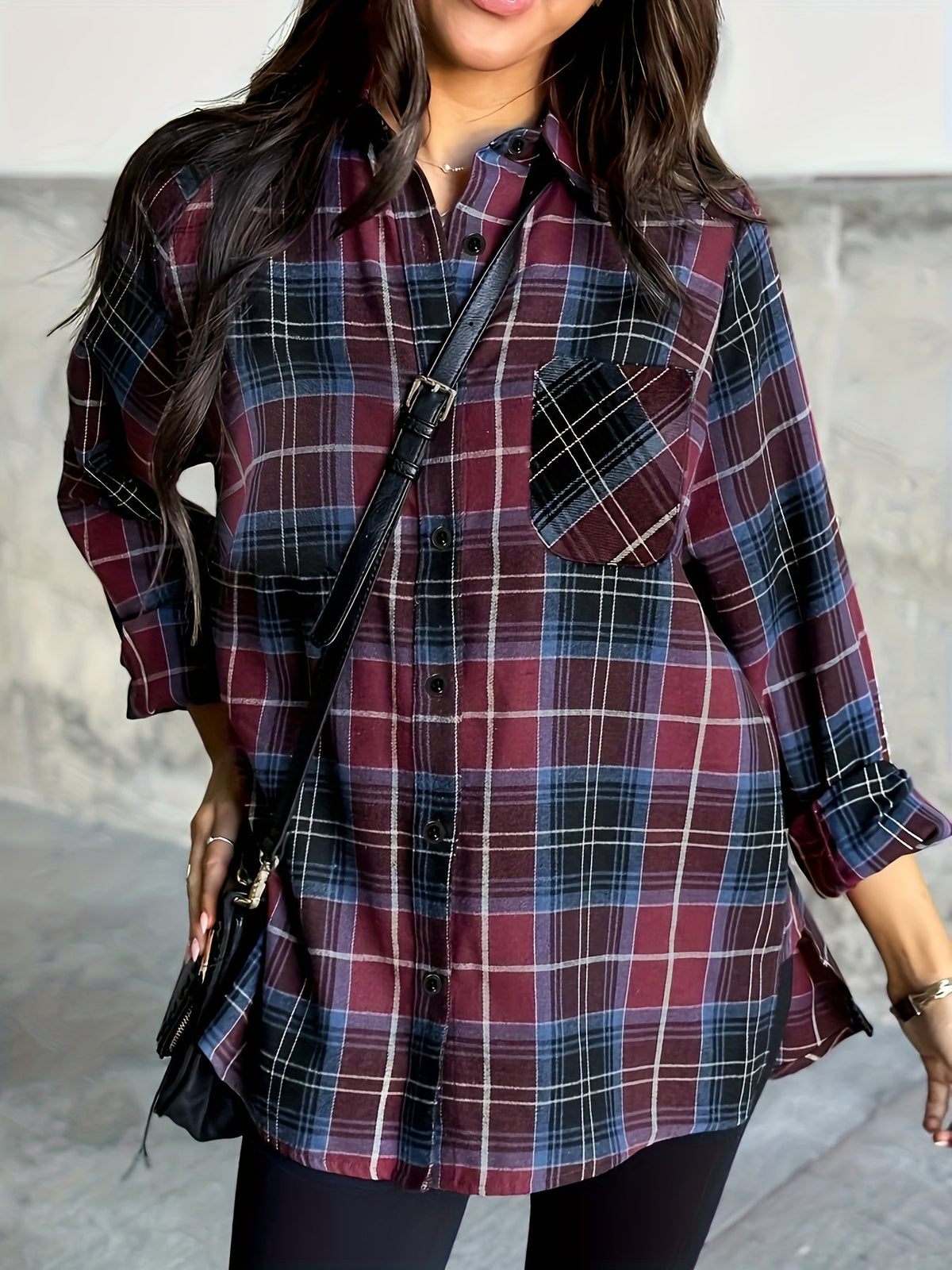 Danica | Extended Length Checkered Shirt