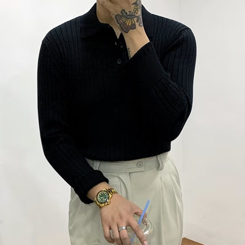 Autumn Lapel Polo Sweater