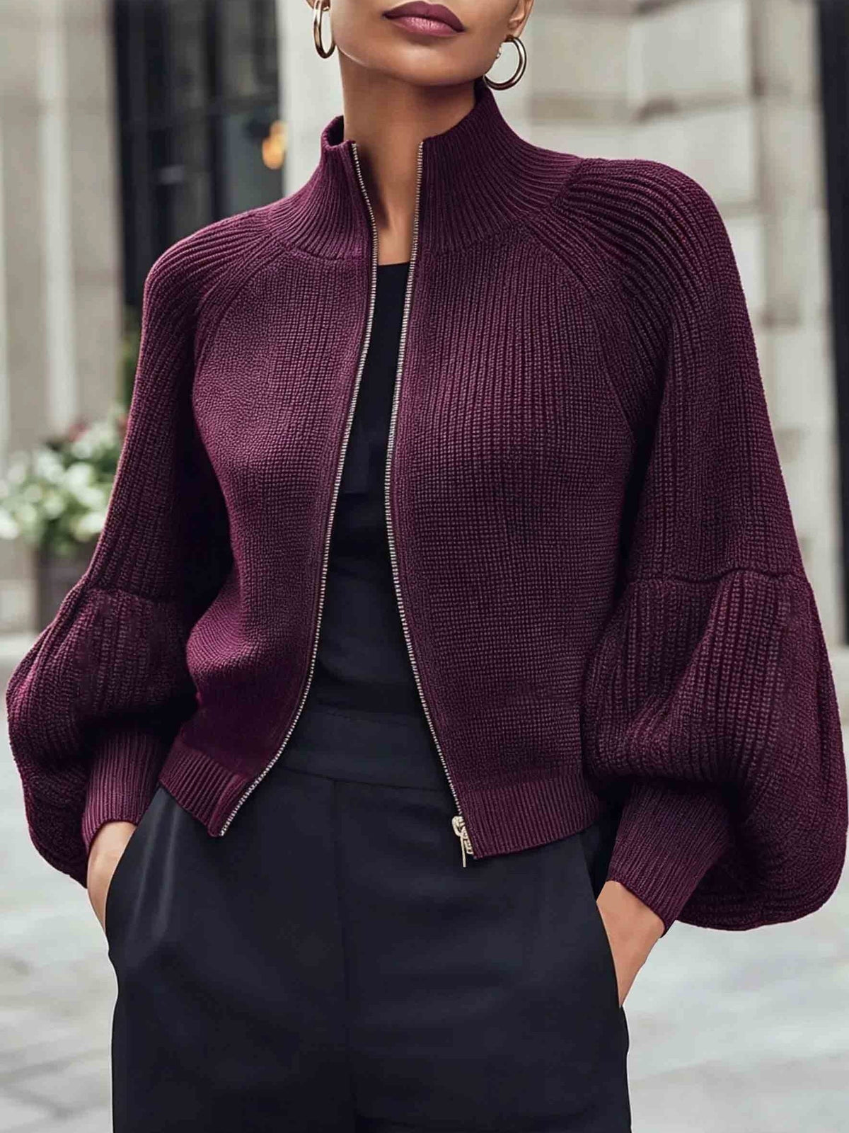Anthea | Short Zip-Up Cardigan
