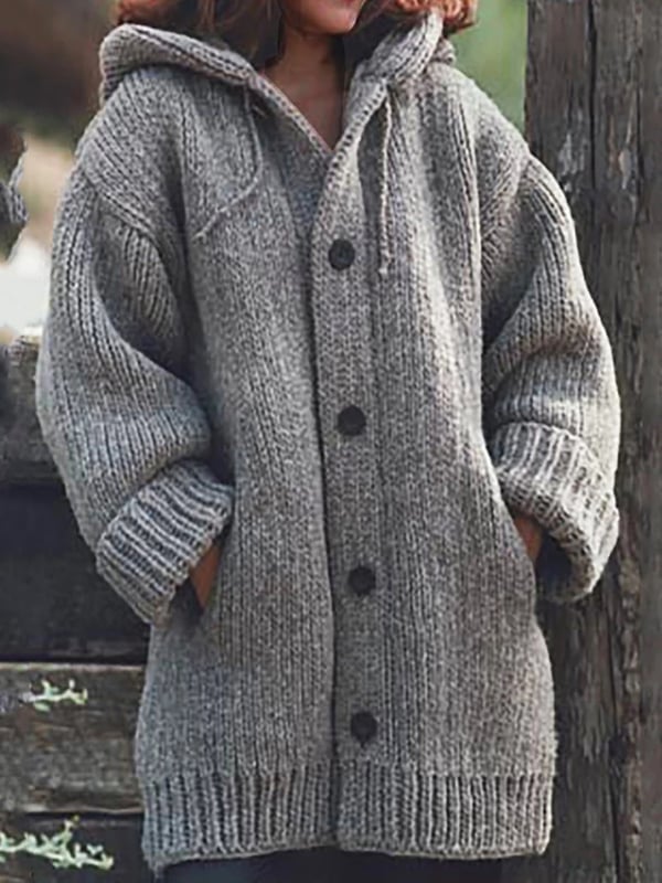 Esme | Oversized Knit Cardigan with Hood for Women