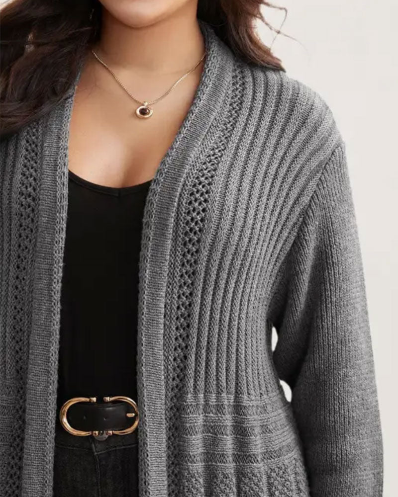Chic Long Solid Casual Cardigan