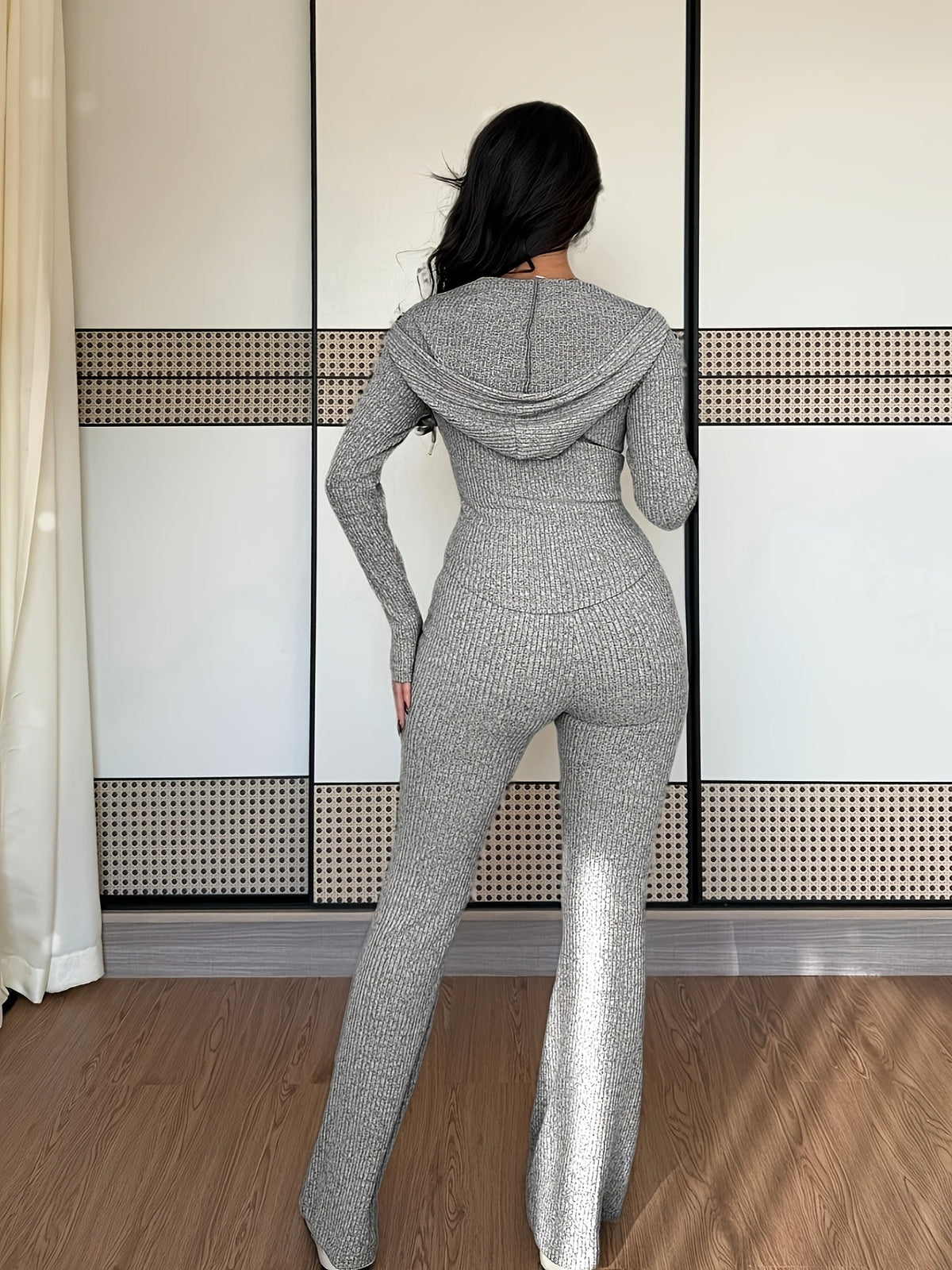 Lorna | Ribbed Zip-Up Two-Piece Ensemble