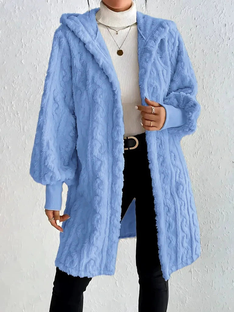 Lova | Cozy Hooded Plush Cardigan – Soft and Relaxed Fit for Fall and Winter