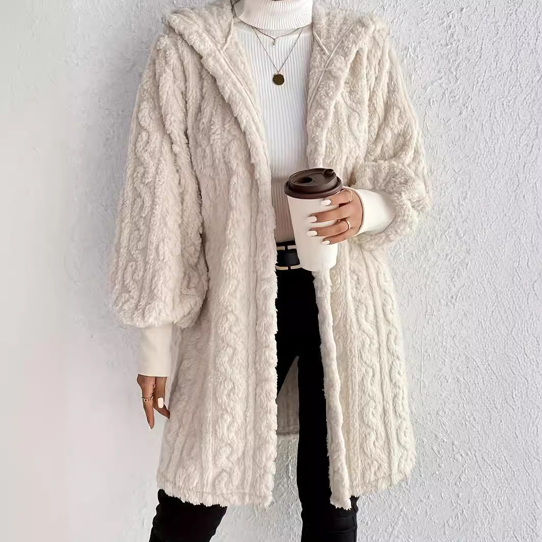 Lova | Cozy Hooded Plush Cardigan – Soft and Relaxed Fit for Fall and Winter
