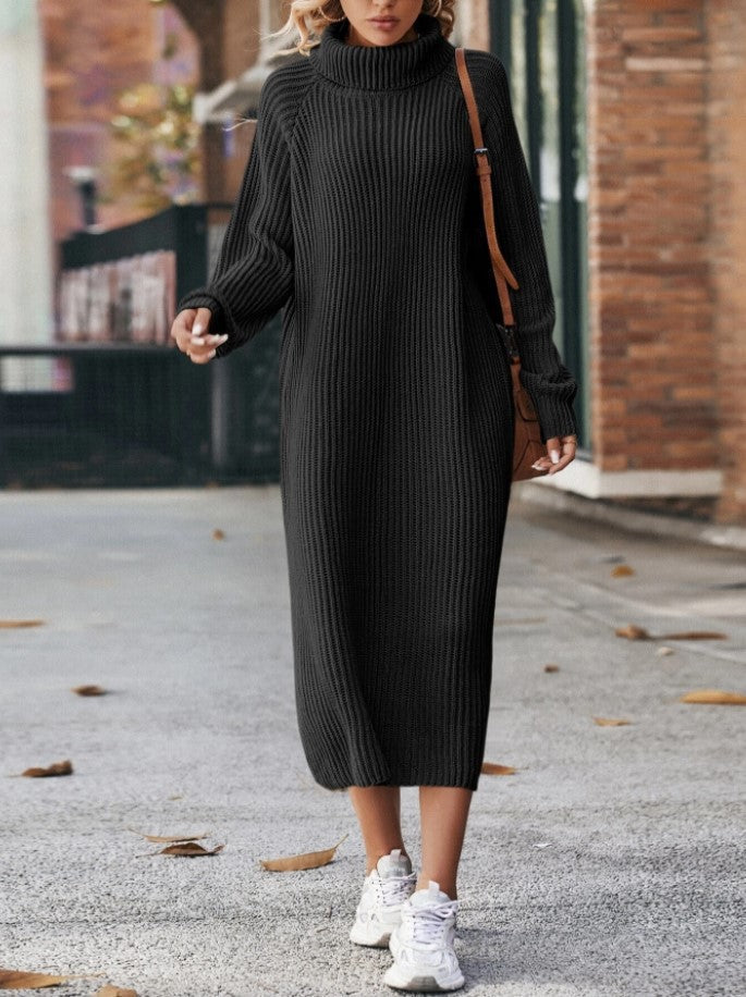 Alva | Polo Collar Long Knit Dress