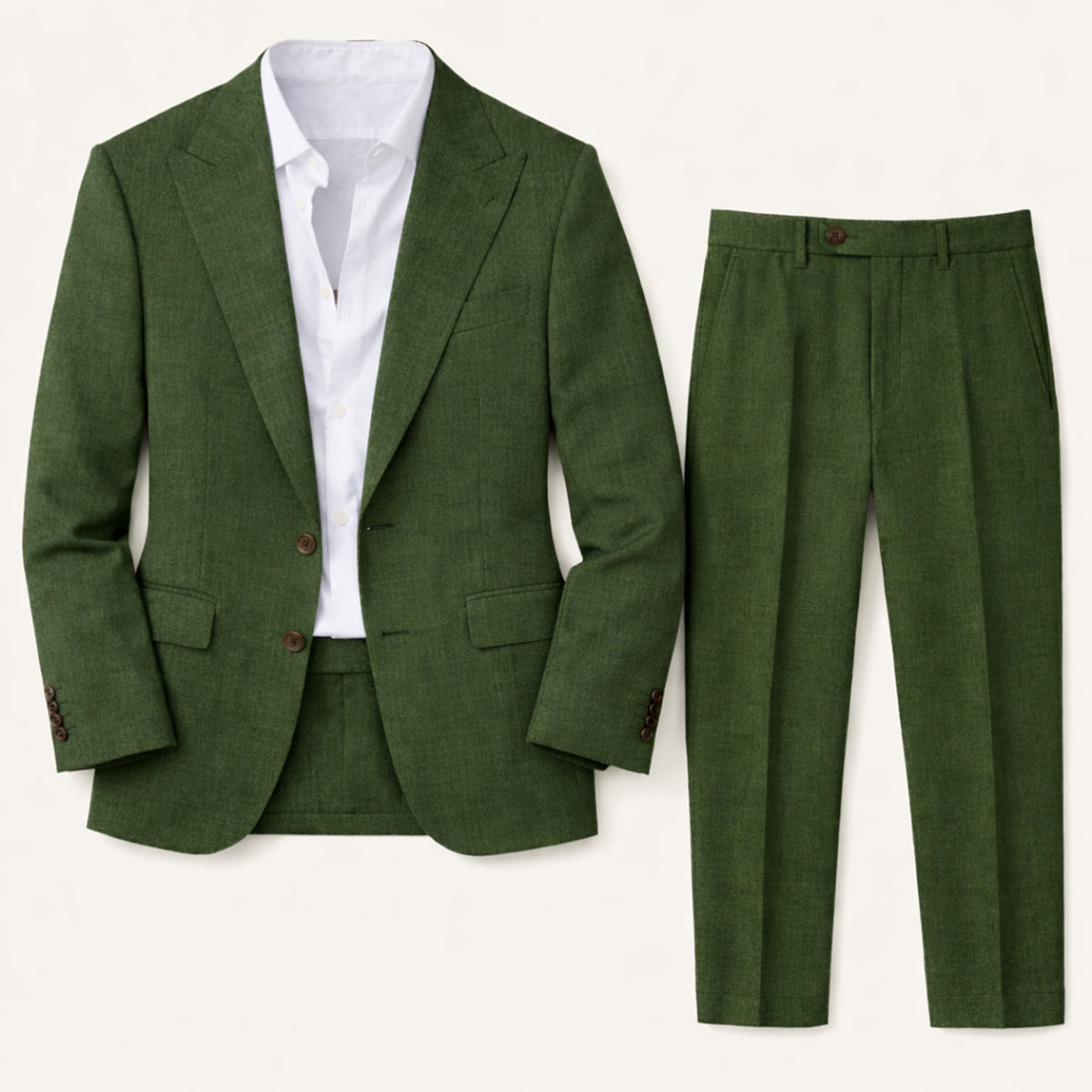 The Willowhill Men’s Timeless Linen Wedding Suit – 2 Piece Single Breasted Set