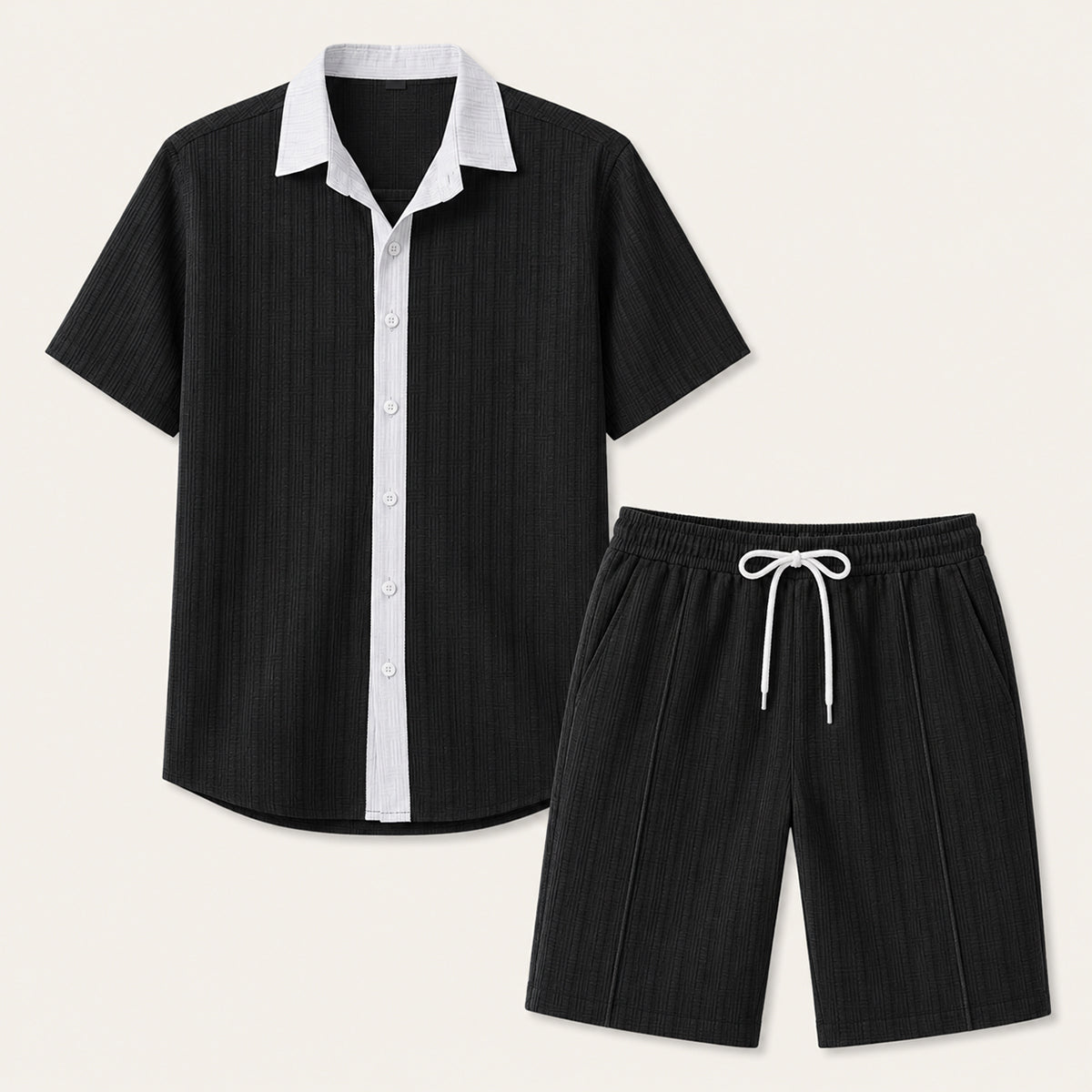 The Fairview Men’s Breathable Short Sleeve Shirt & Shorts Set