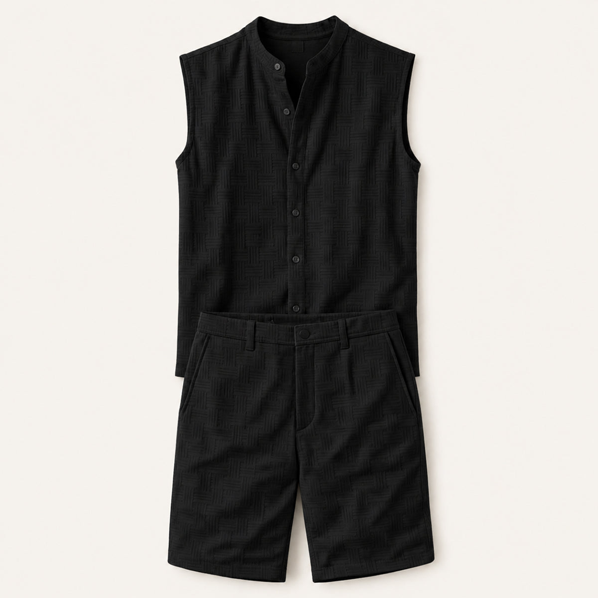 The Ironbridge Men’s Summer Sleeveless Button-Up Shirt & Shorts Set