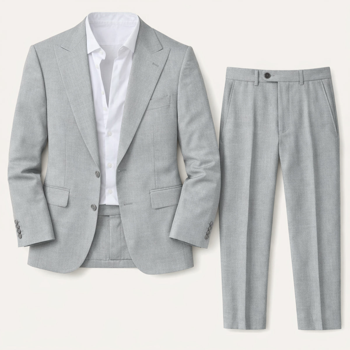 The Willowhill Men’s Timeless Linen Wedding Suit – 2 Piece Single Breasted Set