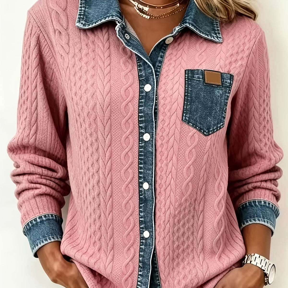 Melanie | Textured Two-Tone Cardigan