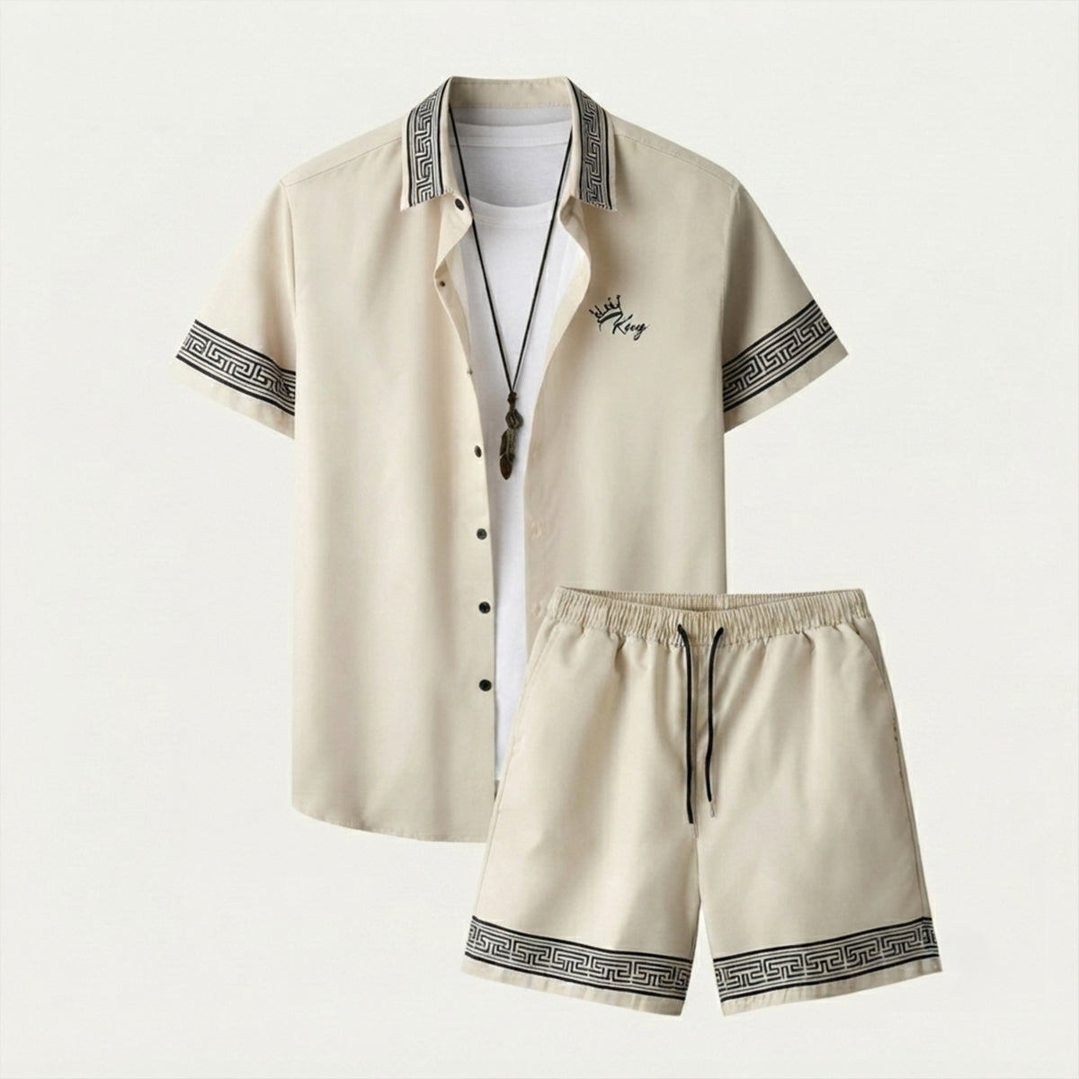 The Stonehill Men’s Retro Print Set – Shirt & Short