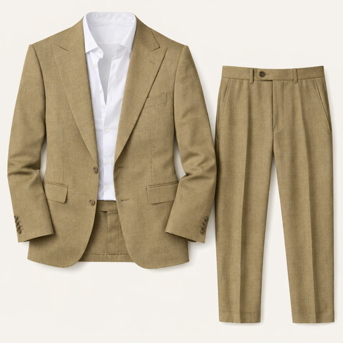 The Willowhill Men’s Timeless Linen Wedding Suit – 2 Piece Single Breasted Set