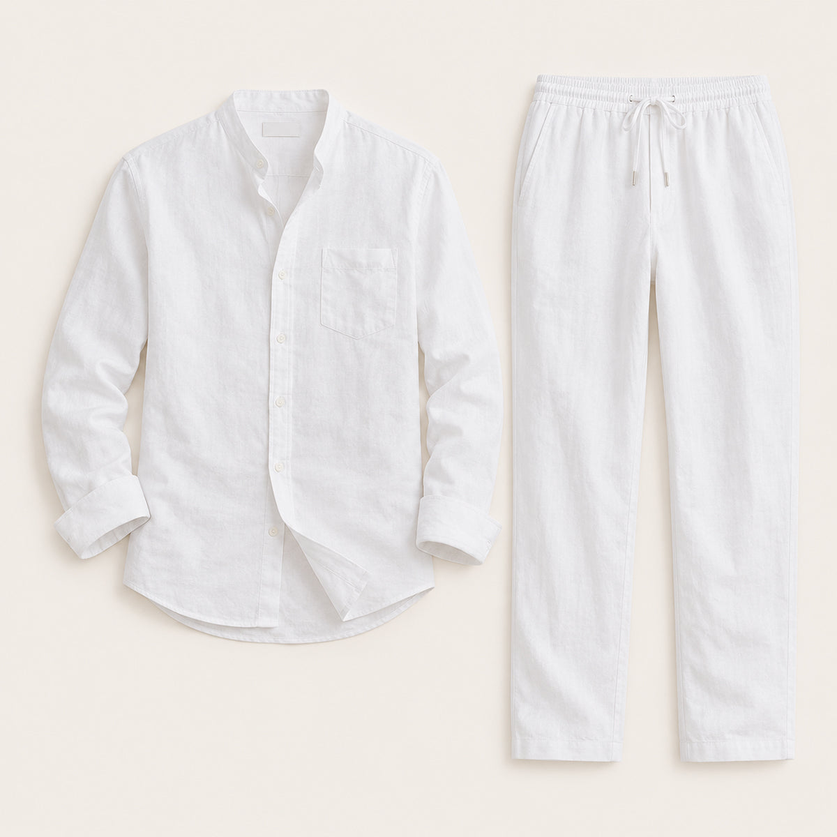 The Monferrato Men’s Linen Shirt and Trousers Set – Casual Two Piece Outfit