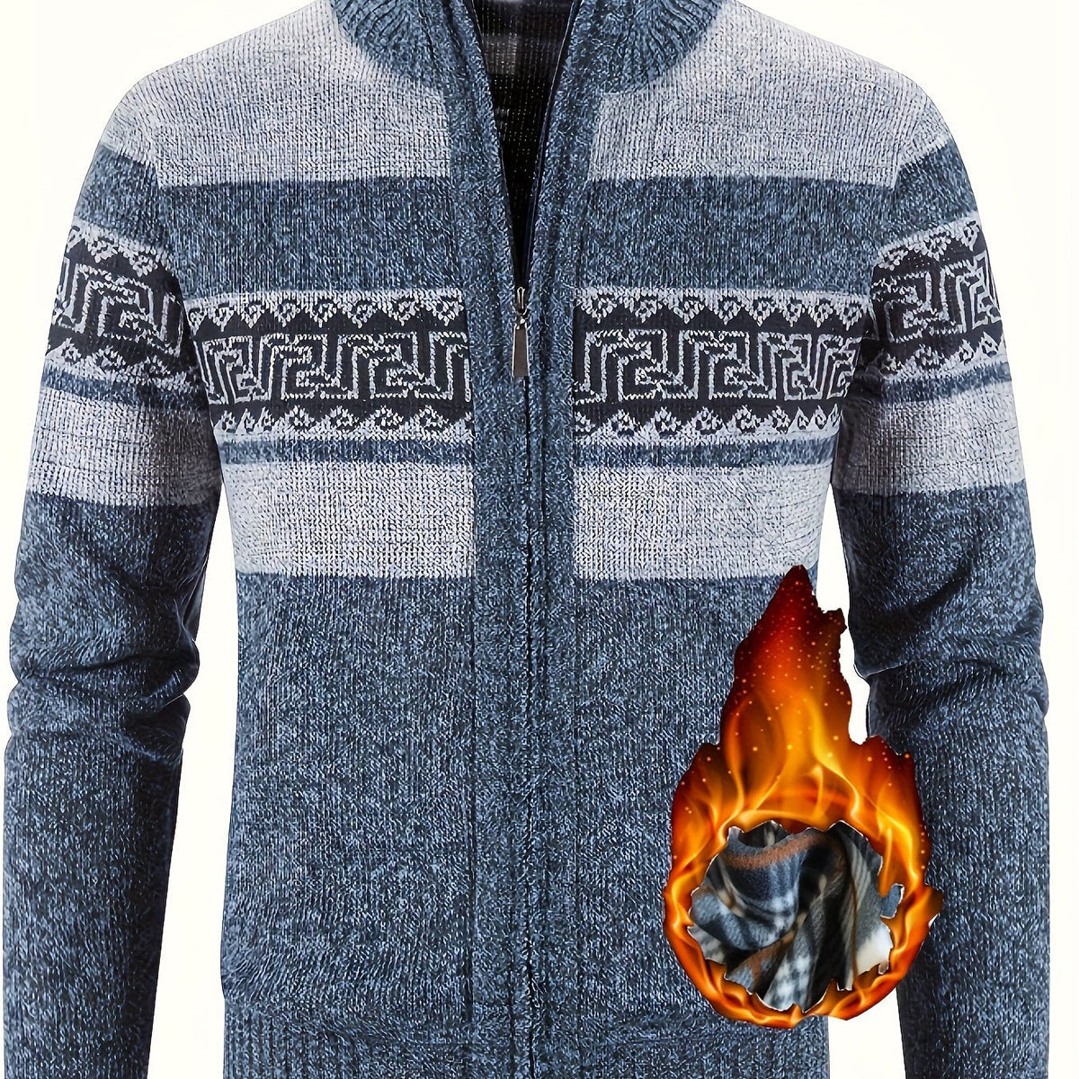 Brooks | Stylish Patterned Full-Zip Cardigan