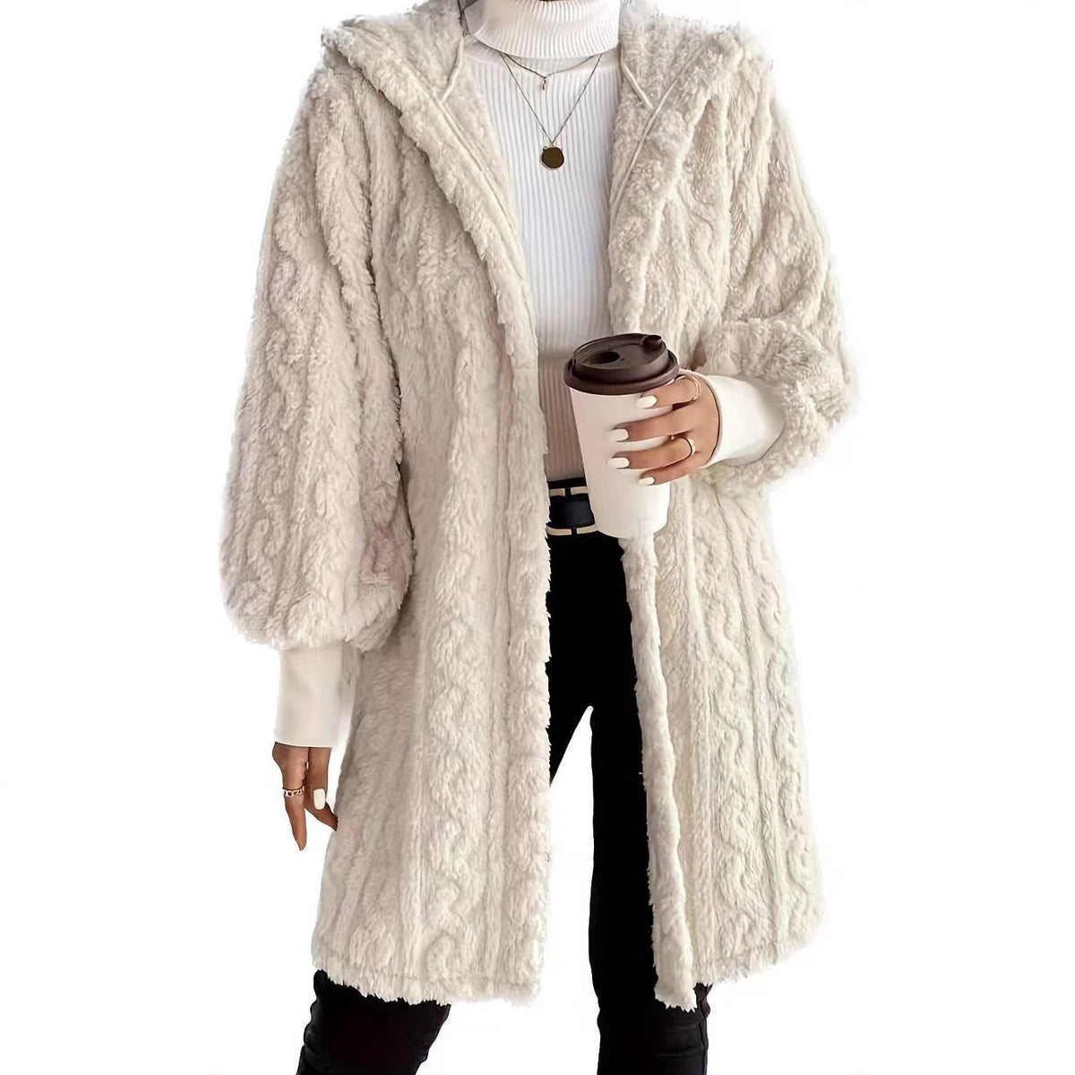 Lova | Cozy Hooded Plush Cardigan – Soft and Relaxed Fit for Fall and Winter