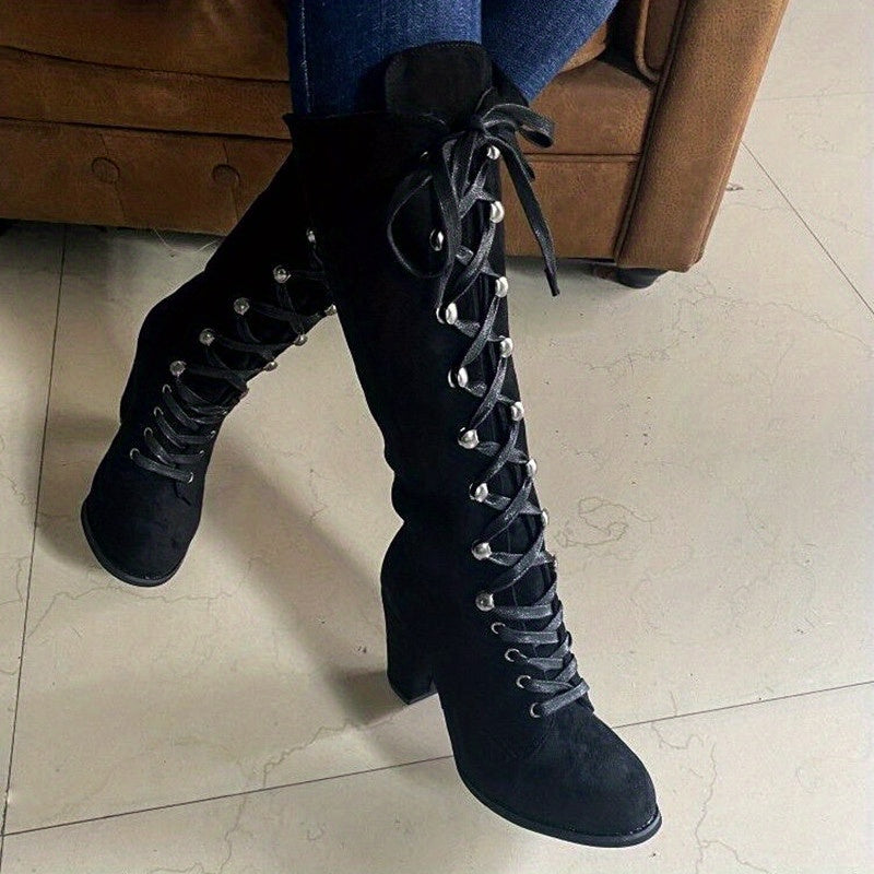 Clarissa | Knee-High Lace-Up Boots