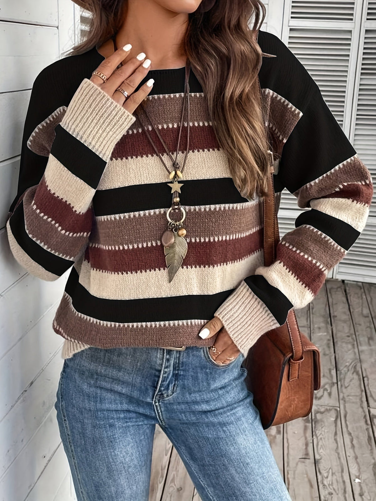 Delphine | Striped Crew Neck Sweater