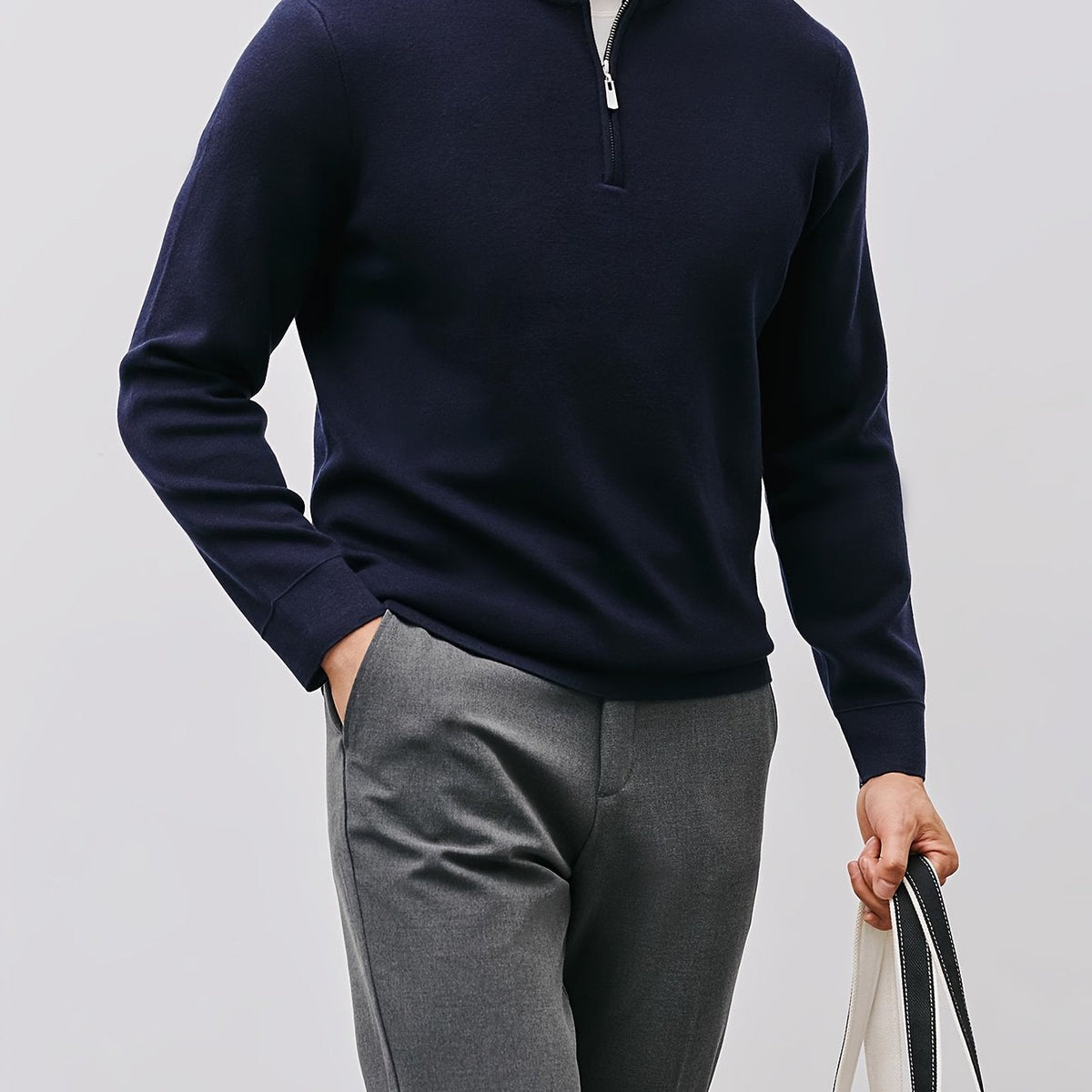 Silas | Elegant Half-Zip Knit Sweater