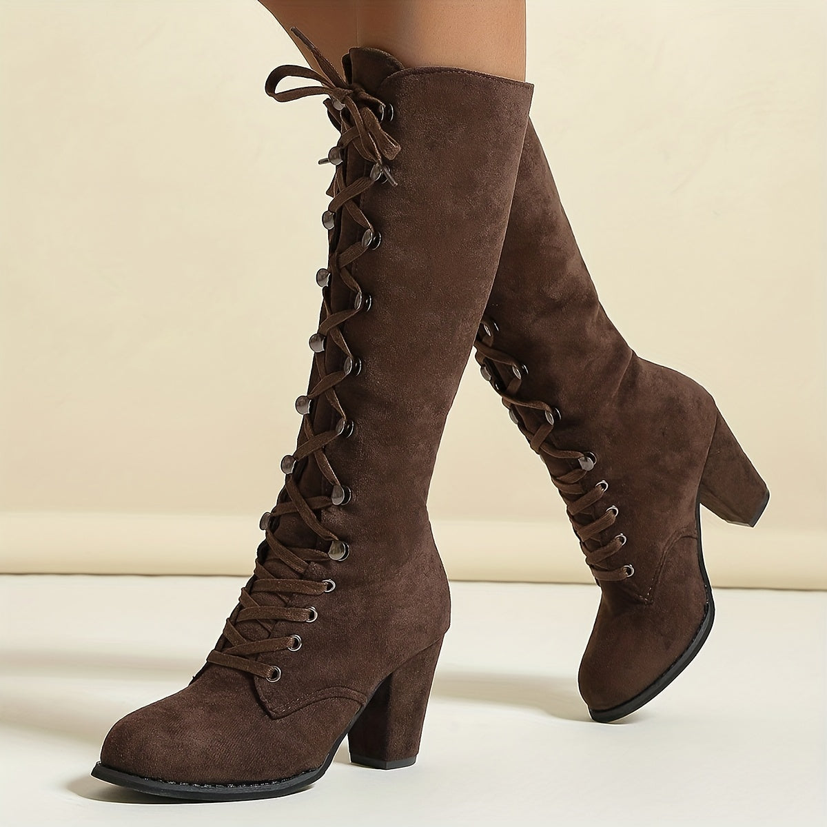 Clarissa | Knee-High Lace-Up Boots