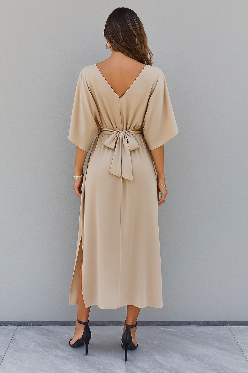 Summer Maxi Dress for Women with V-Neck and Loose Fit