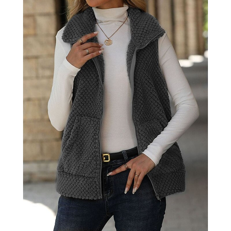 Margot | Cozy Textured Zip-Up Vest