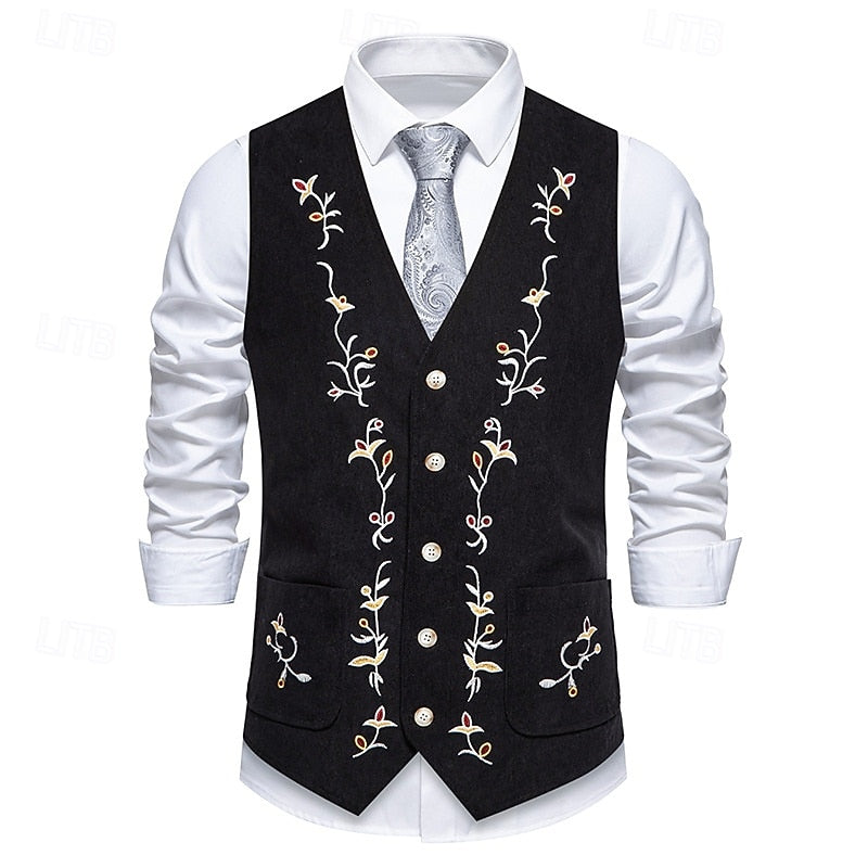 Jonah | Floral Embroidery Waistcoat