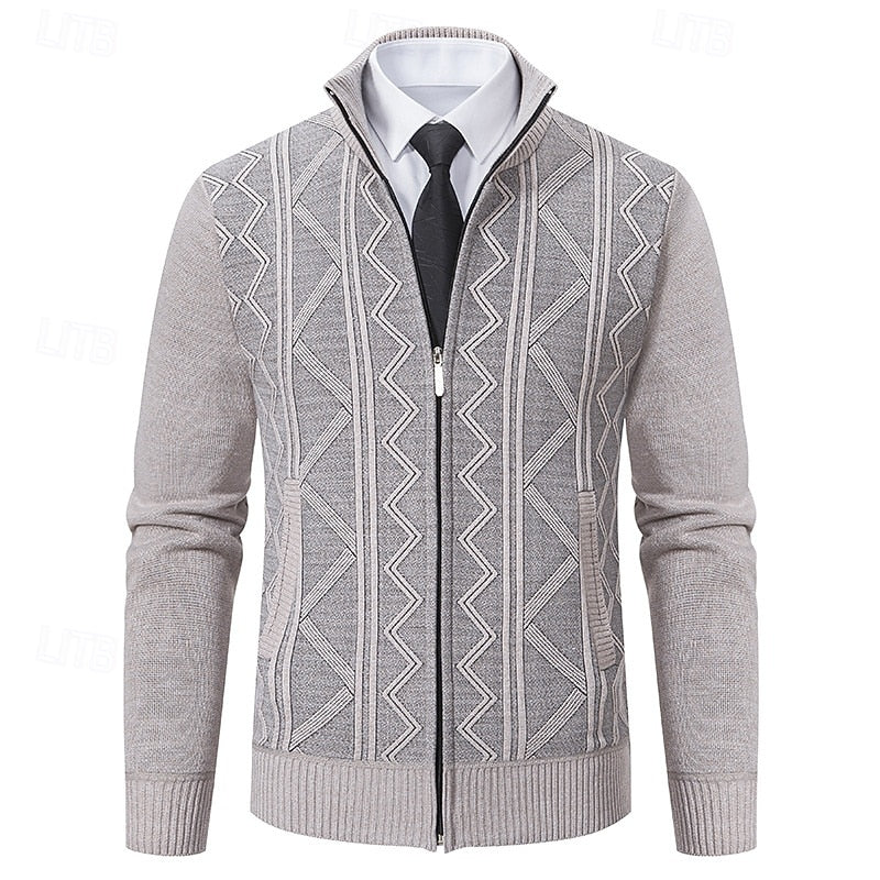 Fletcher | Textured Stand-Up Collar Cardigan