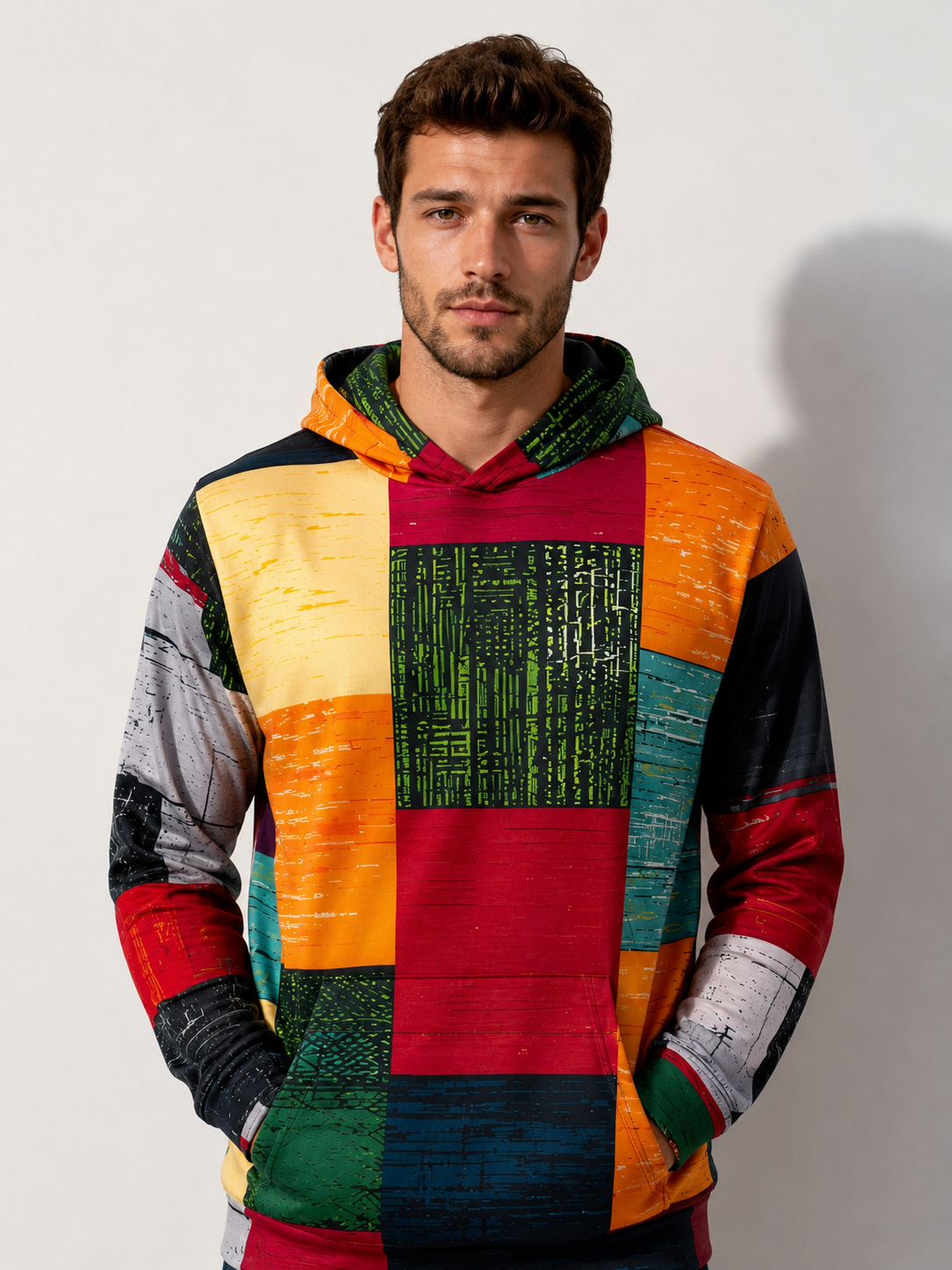 Men's Hoodie | 3D Check Print | Streetstyle & Casual | Polyester