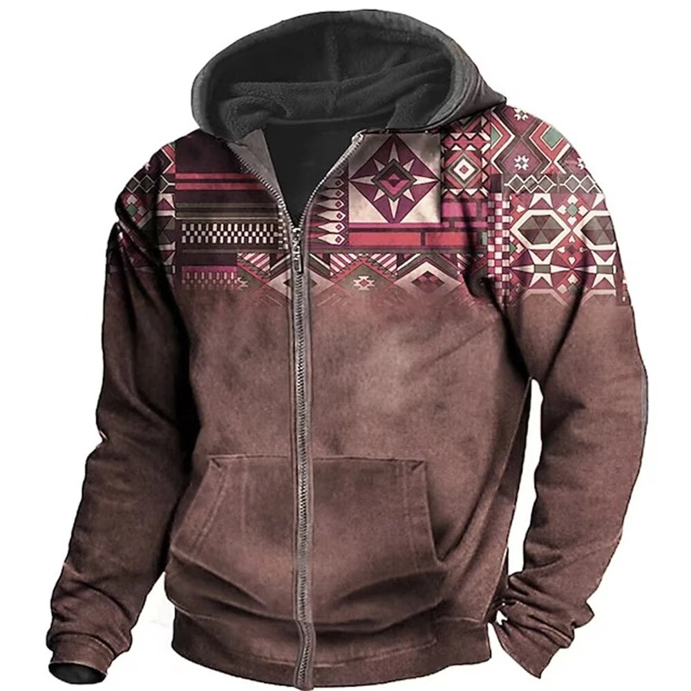 Men's Winter Jacket | Zip Hoodie | Unique Design & Casual Comfort