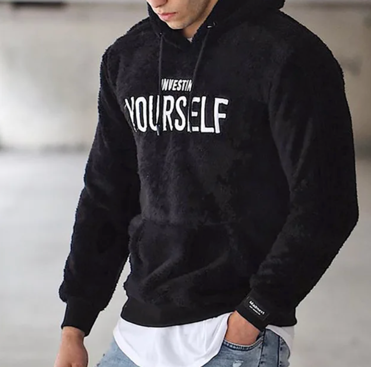 Comfortable and Unique Men's Hoodie with Inspirational Text and Snug Fit | Raf