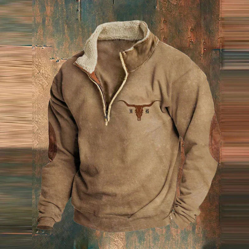 Jumpers for Men | Warm Vintage Sweater | Casual Roll Neck with Zip