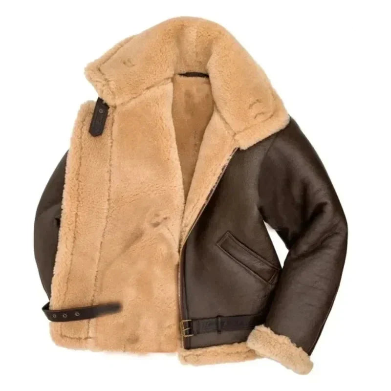 Leather Pilot Jacket | Iconic & Timeless Style | Warm Sherpa Lined & Durable Real Leather