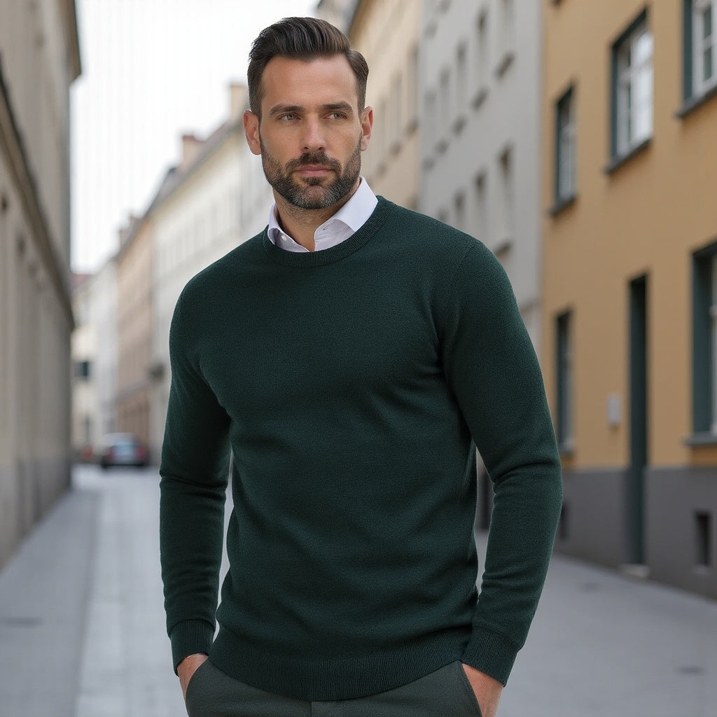 Men's Jumpers | Round Neck | Plain Design | Timeless Comfort